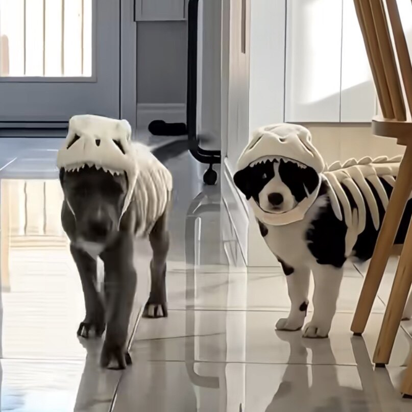 Dog Headgear Funny Decoration Dinosaur Skeleton Doll Hat Funny Skeleton Plush Toy Pet Headwear Accessories