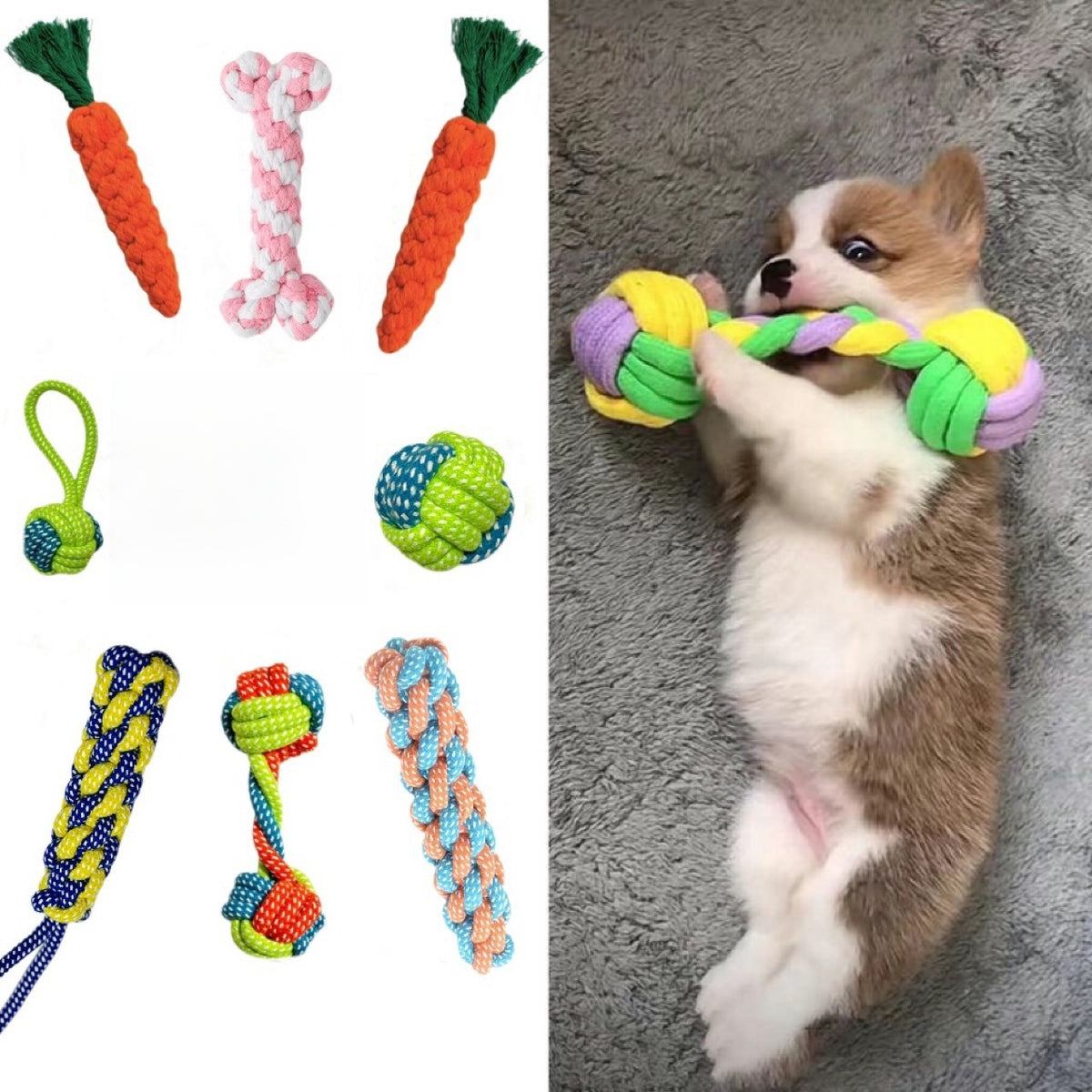 Durable Cotton Rope Chew Toy for Small Dogs
