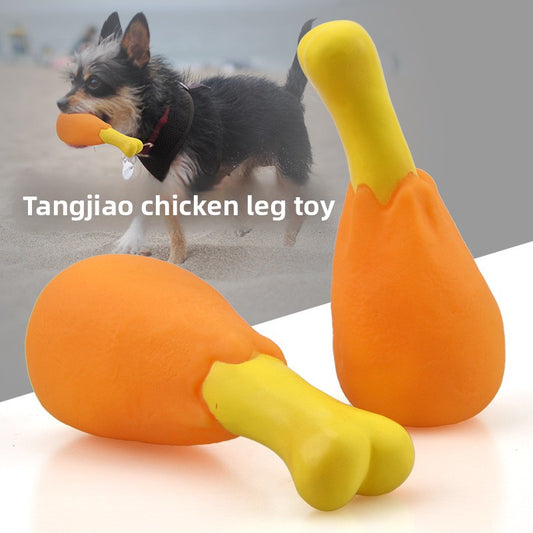 Vinyl Chicken Leg Dog Chew Toy