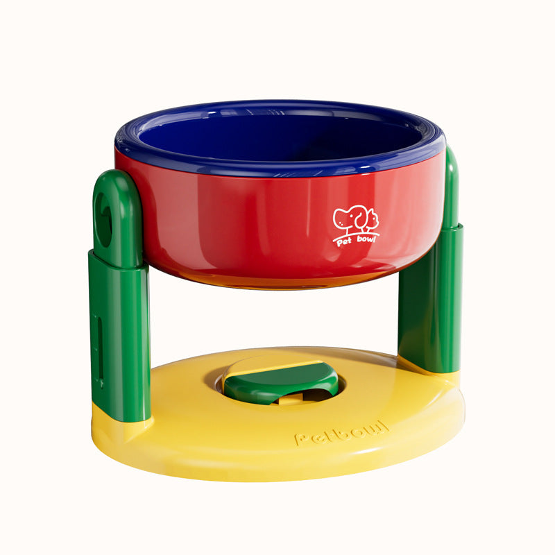Slanted-mouthed tall bowl to prevent spilling