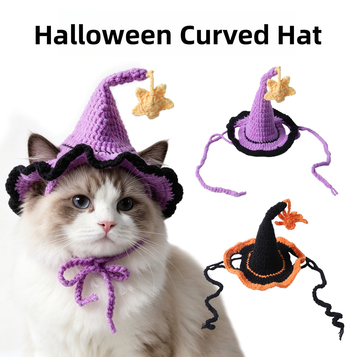 Pet Knitted Star Hat with Lace