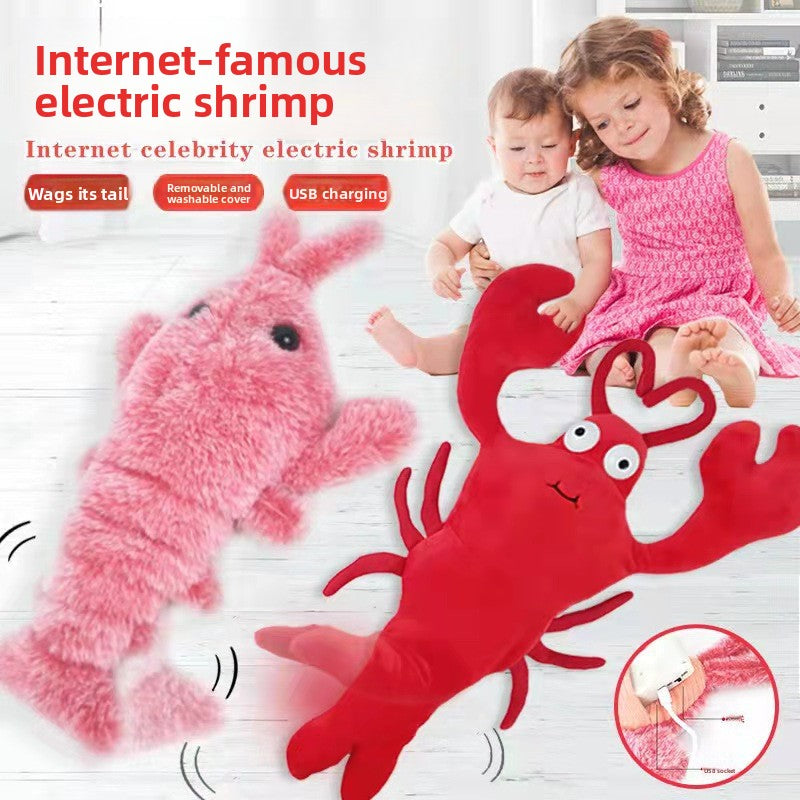 USB Rechargeable Jumping Shrimp Plush Toy