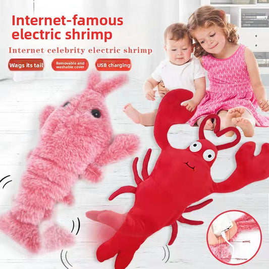 USB Rechargeable Jumping Shrimp Plush Toy