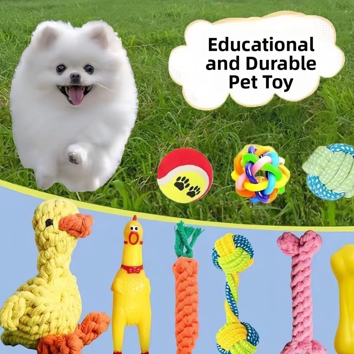 Durable Cotton Rope Chew Toy for Small Dogs
