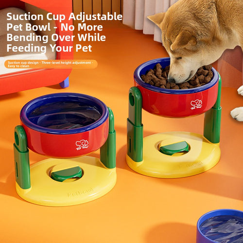 Slanted-mouthed tall bowl to prevent spilling