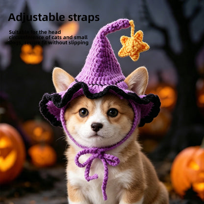 Pet Knitted Star Hat with Lace