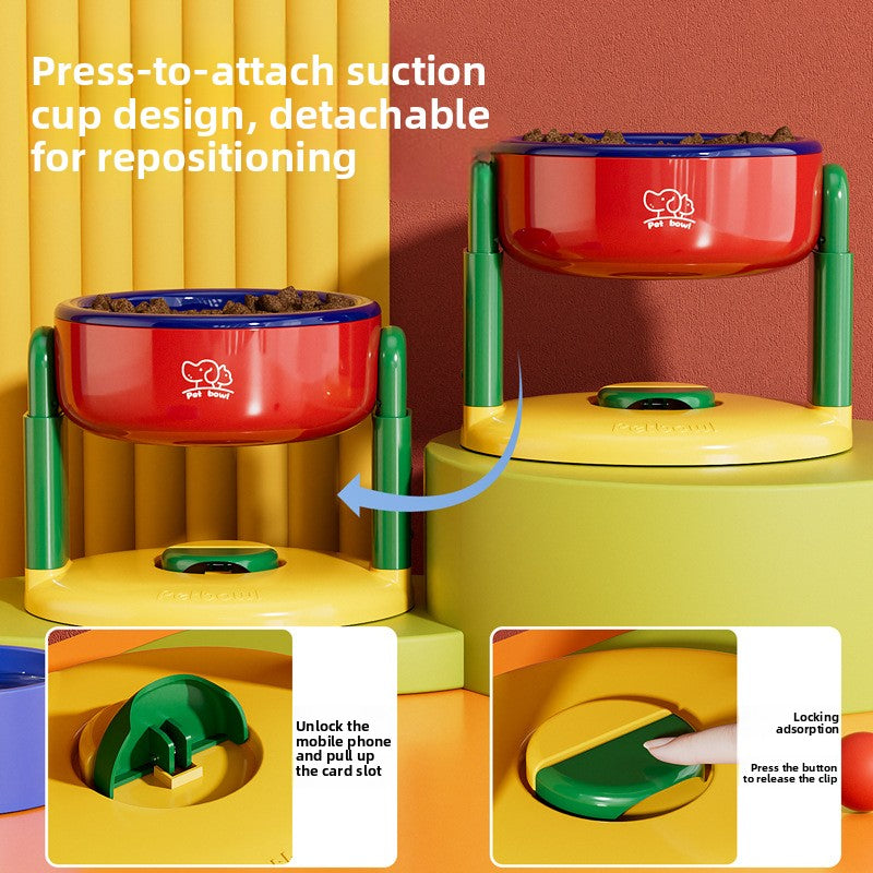 Slanted-mouthed tall bowl to prevent spilling
