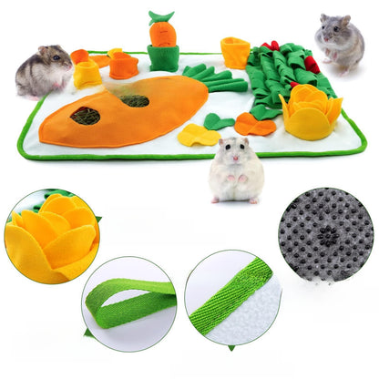Rabbit Foraging Mat with Carrot Toys