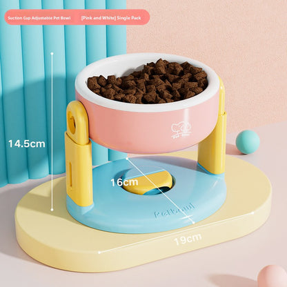 Slanted-mouthed tall bowl to prevent spilling