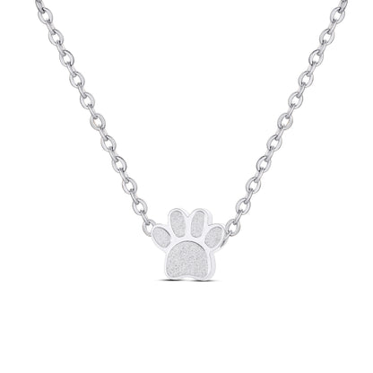 Stainless Steel Paw Print Perfume Necklace