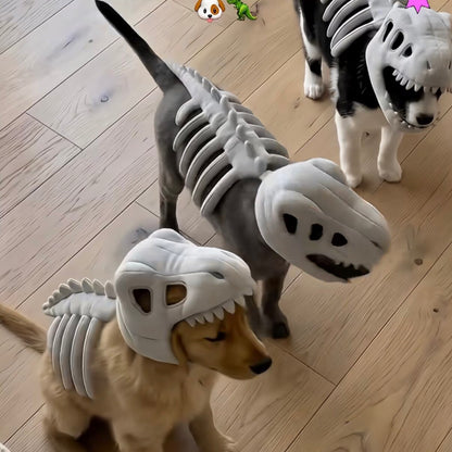 Dog Headgear Funny Decoration Dinosaur Skeleton Doll Hat Funny Skeleton Plush Toy Pet Headwear Accessories