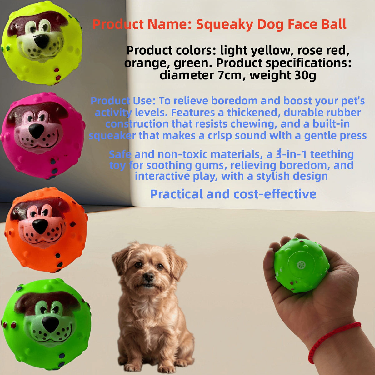 Vinyl Sound Making Pet Toy Ball