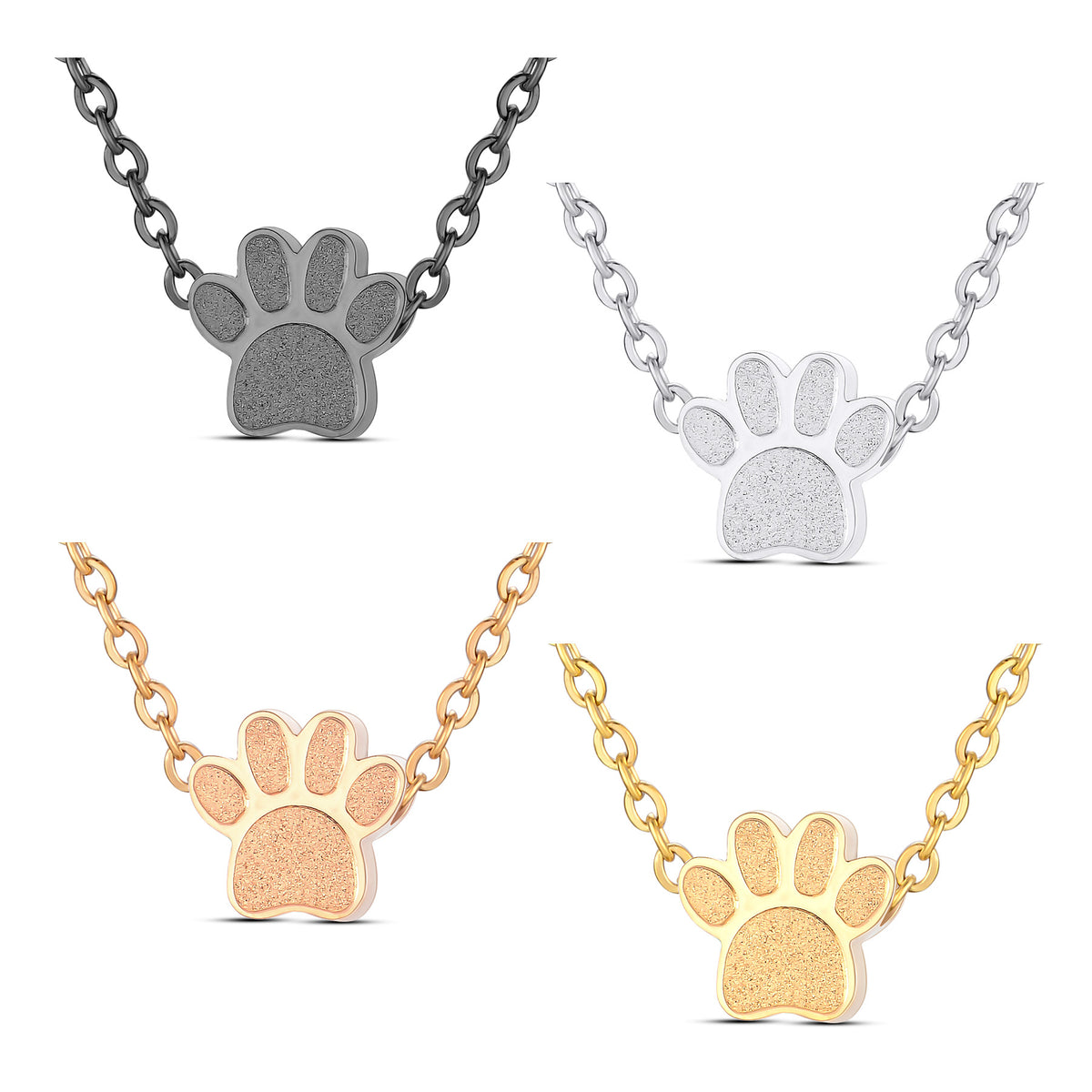 Stainless Steel Paw Print Perfume Necklace