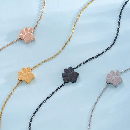 Stainless Steel Paw Print Perfume Necklace