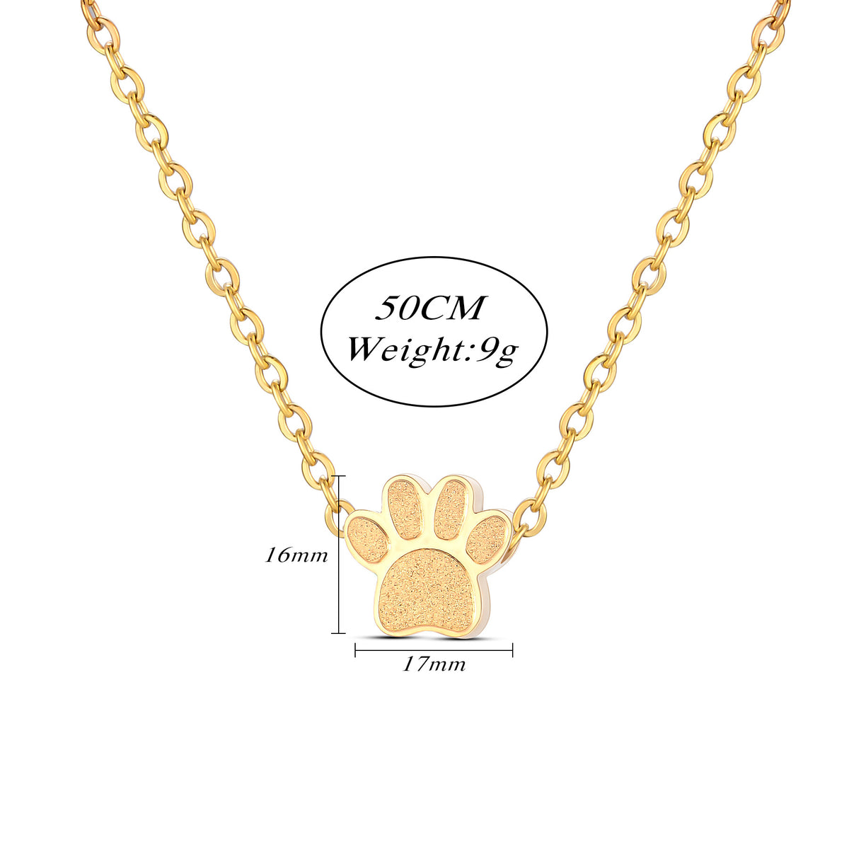 Stainless Steel Paw Print Perfume Necklace