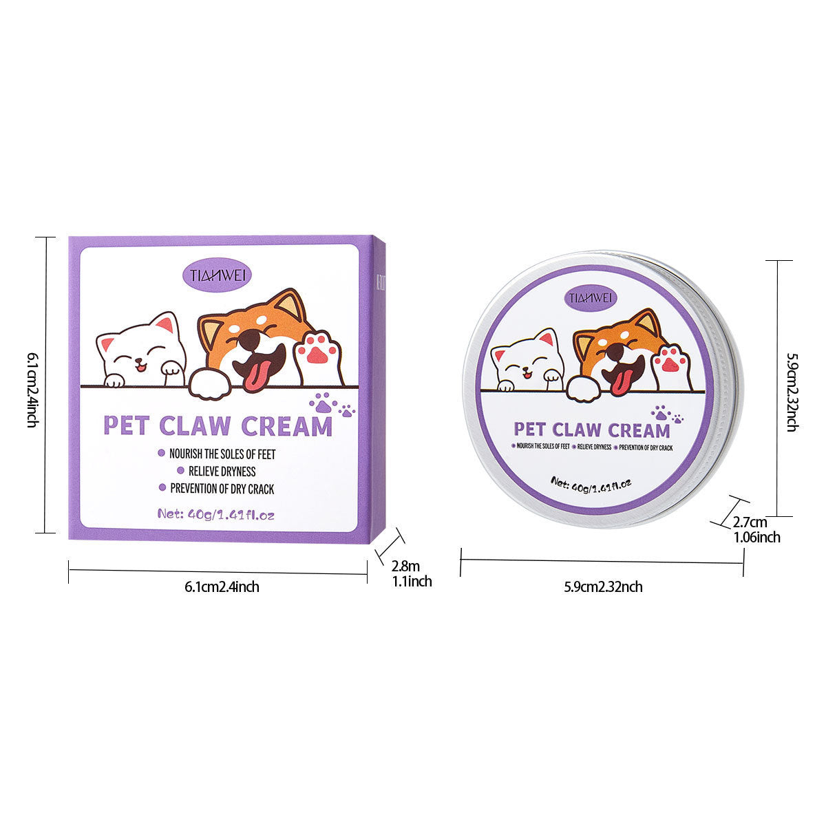Cat and Dog Paw Cream, Anti-Dry and Cracked Paw Pads