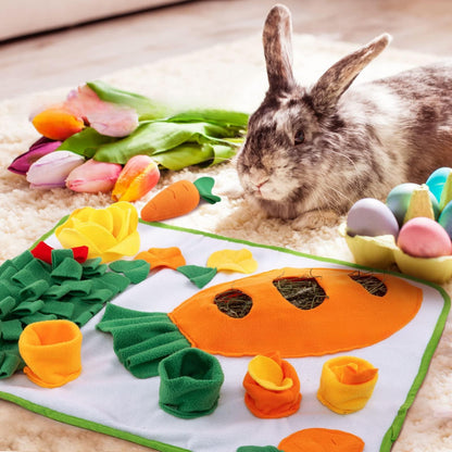 Rabbit Foraging Mat with Carrot Toys