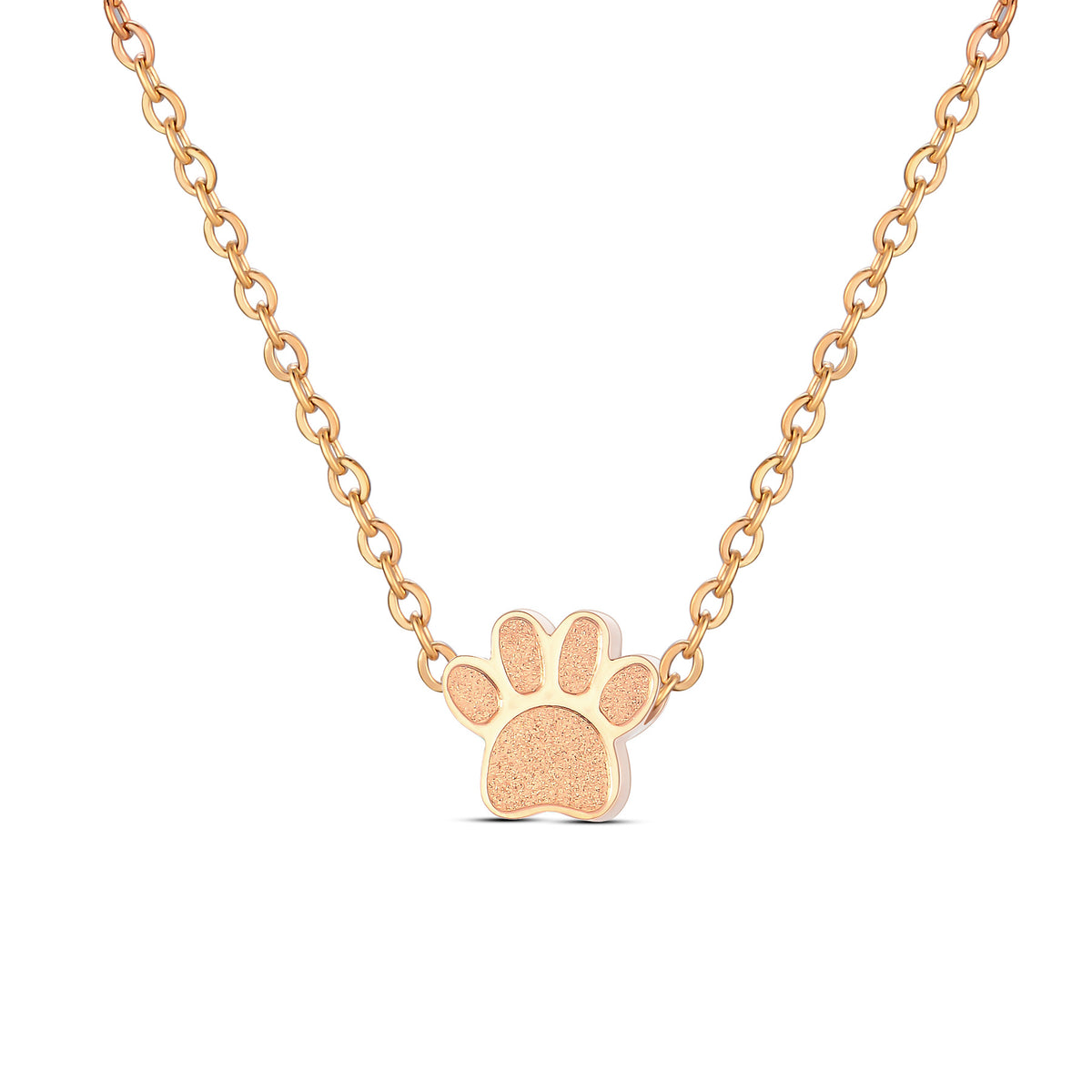 Stainless Steel Paw Print Perfume Necklace