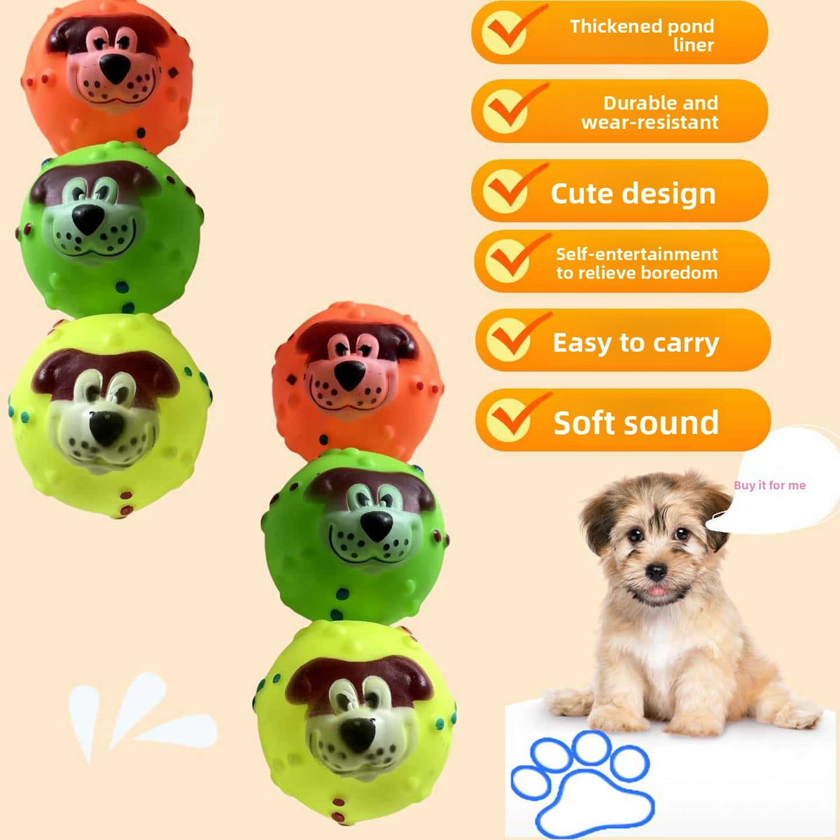 Vinyl Sound Making Pet Toy Ball