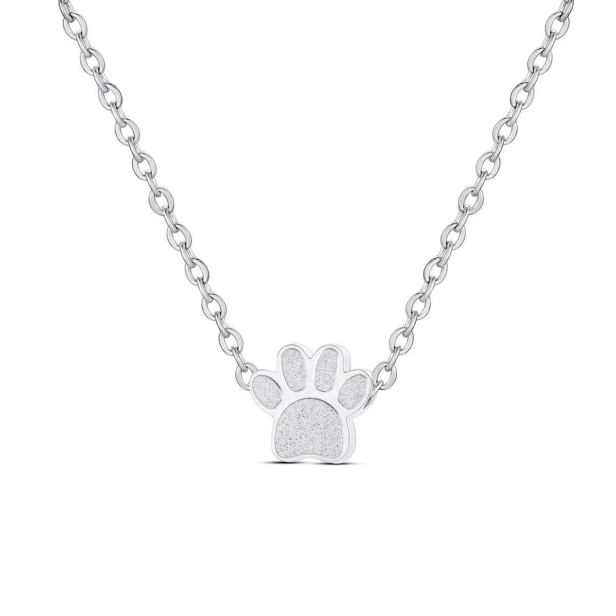 Stainless Steel Paw Print Perfume Necklace