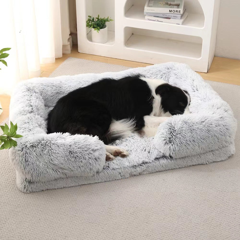 Dog Kennel Plush Round Pet Kennel Pet Bed Pet Supplies