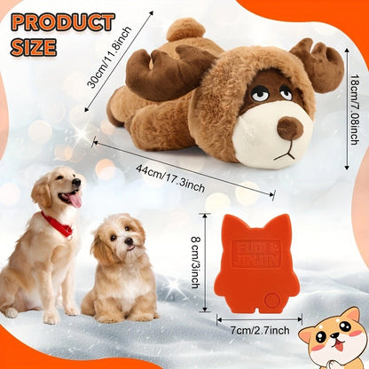 Plush Chewable Heartbeat Pet Toy with Bear and Reindeer