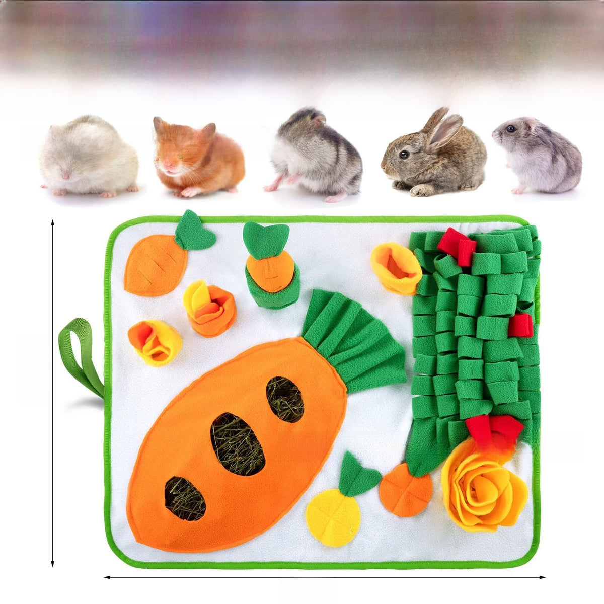 Rabbit Foraging Mat with Carrot Toys