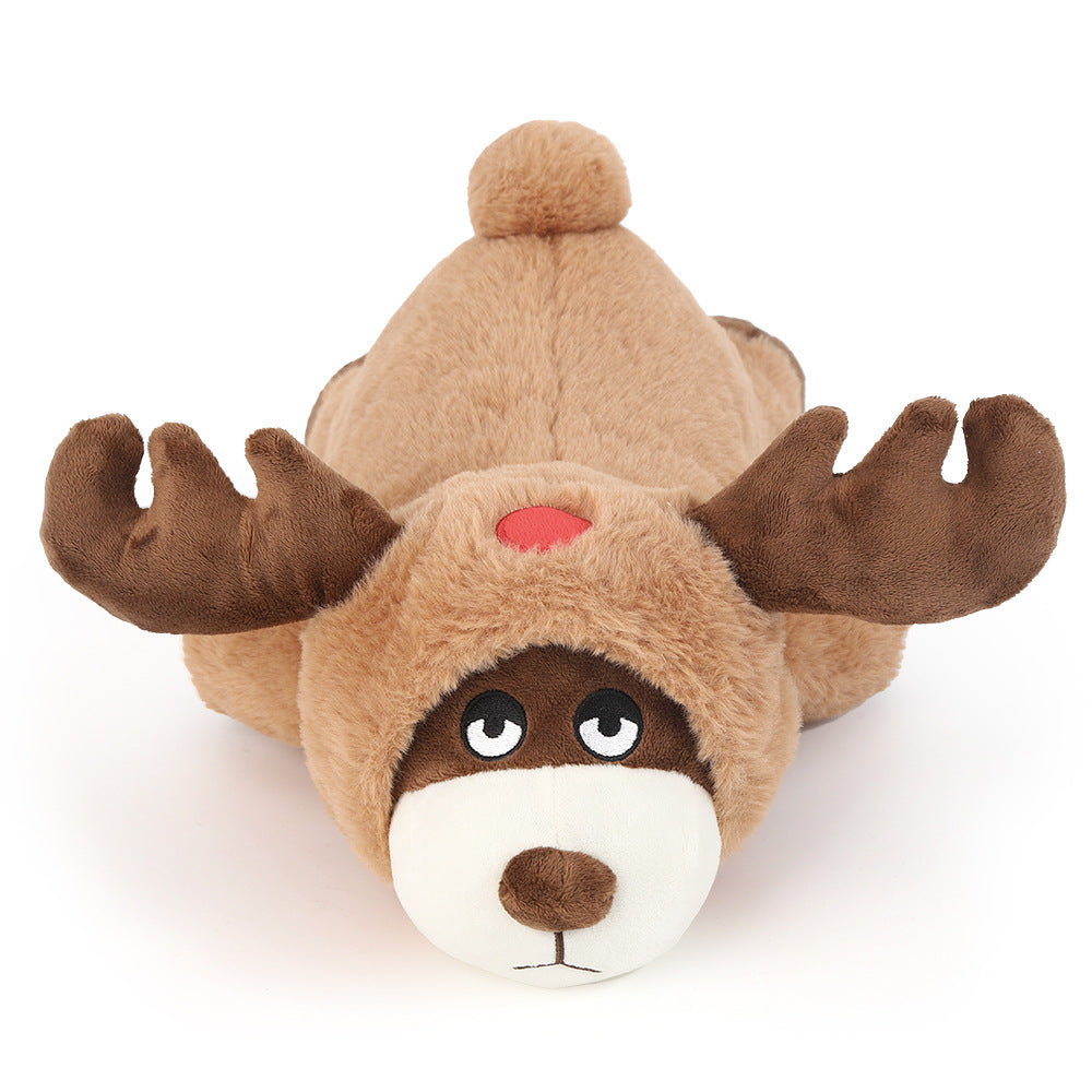 Plush Chewable Heartbeat Pet Toy with Bear and Reindeer